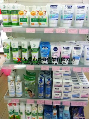 供應雙面中島架與時尚化妝品貨架，廣州貨架批發一站式采購